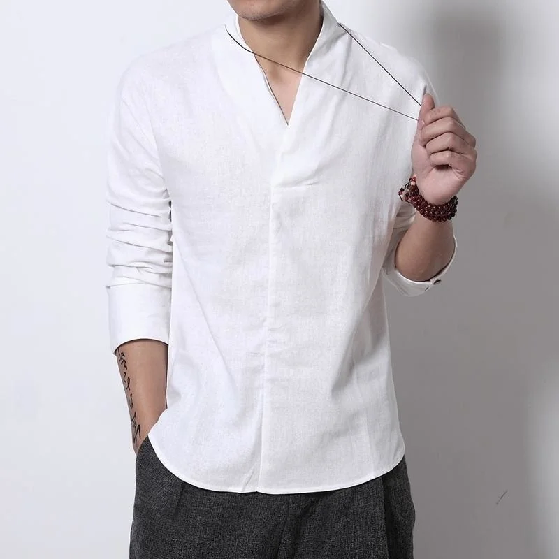 4 Colors Summer Streetwear Japanese Kimono Cotton Linen shirt Men Retro V-neck Linen Blouse Light Weight Vintage Tee Shirt
4 Colors Summer Streetwear Japanese Kimono Cotton Linen shirt Men Retro V-neck Linen Blouse Light Weight Vintage Tee Shirt