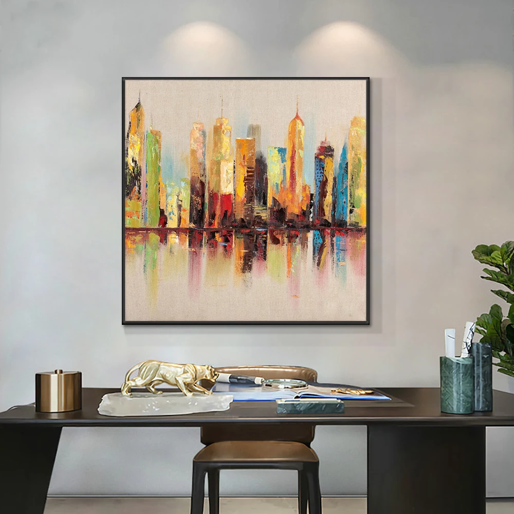 Abstract Colorful Building Painting 100% Hand Painted Oil Painting On Canvas Handmade Modern Wall Art Painting For Home Decor
Abstract Colorful Building Painting 100% Hand Painted Oil Painting On Canvas Handmade Modern Wall Art Painting For Home Decor