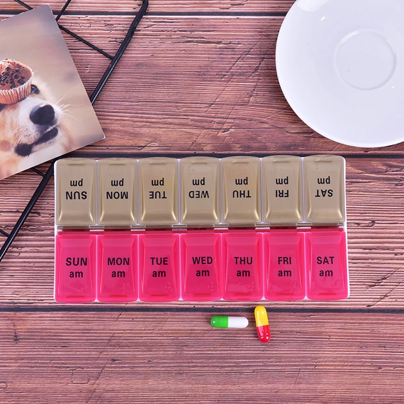 Portable 14 Grids 7 Day Weekly Pill Case Medicine Tablet Dispenser Organizer Pill Box Splitters Pill Storage Organizer Container
Portable 14 Grids 7 Day Weekly Pill Case Medicine Tablet Dispenser Organizer Pill Box Splitters Pill Storage Organizer Container