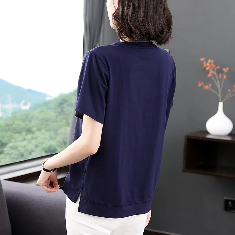 New Summer Loose Women T Shirt Cotton Little Daisy Embroidery Short Sleeve O Neck Plus Size Middle Aged Female Tops Plus Size
New Summer Loose Women T Shirt Cotton Little Daisy Embroidery Short Sleeve O Neck Plus Size Middle Aged Female Tops Plus Size