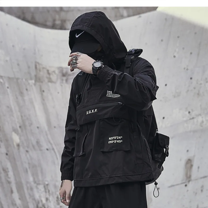 Dark Cargo Men Jackets Streetwear Tactical Function Streetwear Coat Harajuku Bomber Multi-pocket Hooded Windbreaker Jacket Male
Dark Cargo Men Jackets Streetwear Tactical Function Streetwear Coat Harajuku Bomber Multi-pocket Hooded Windbreaker Jacket Male