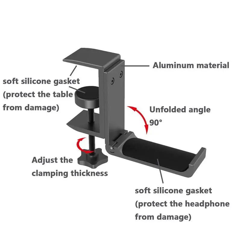 Foldable Headphone Stand Hanger Holder Aluminum Headset Soundbar Stand Space Save Mount Fold Upward,Fit Gaming Headphones,
Foldable Headphone Stand Hanger Holder Aluminum Headset Soundbar Stand Space Save Mount Fold Upward,Fit Gaming Headphones,