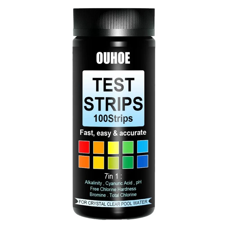 100 Strips Pool Test Strips,PH Test Strips,Swimming Pool Test Strips,7 in 1 Spa Test Strips for Total Water Hardness,Etc
100 Strips Pool Test Strips,PH Test Strips,Swimming Pool Test Strips,7 in 1 Spa Test Strips for Total Water Hardness,Etc