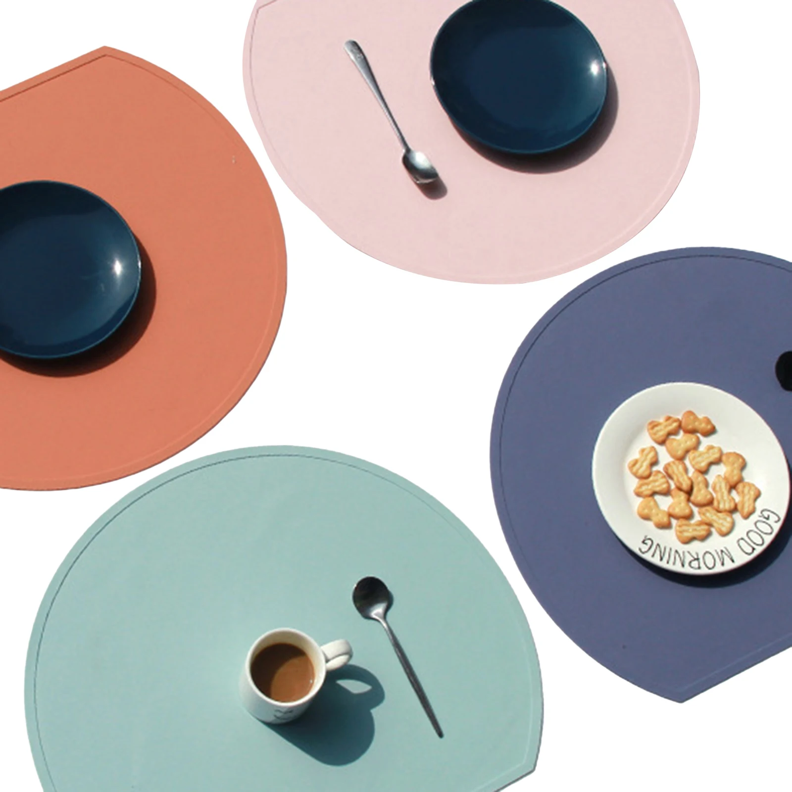 Table Mat, Solid Color Semicircular Silicone Placemat Heat Insulation Pad Decorative Mat for Home Restaurant
Table Mat, Solid Color Semicircular Silicone Placemat Heat Insulation Pad Decorative Mat for Home Restaurant