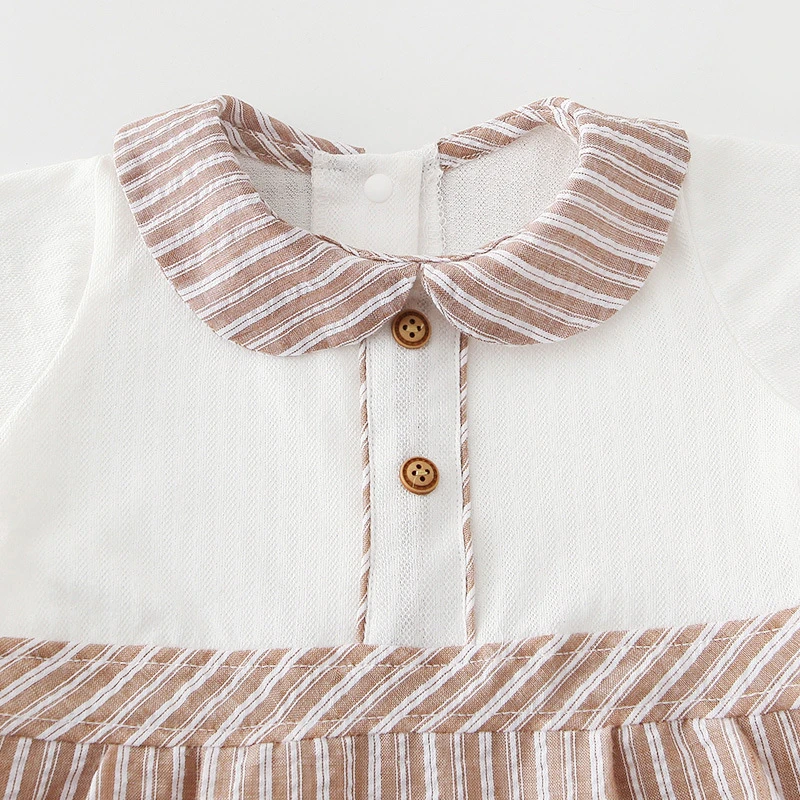 Newborn Baby Clothes Rompers Peter Pan Collar Summer Cotton Jumpsuit Short Sleeve Striped Infant Baby Girls Clothes Jumpsuit
Newborn Baby Clothes Rompers Peter Pan Collar Summer Cotton Jumpsuit Short Sleeve Striped Infant Baby Girls Clothes Jumpsuit