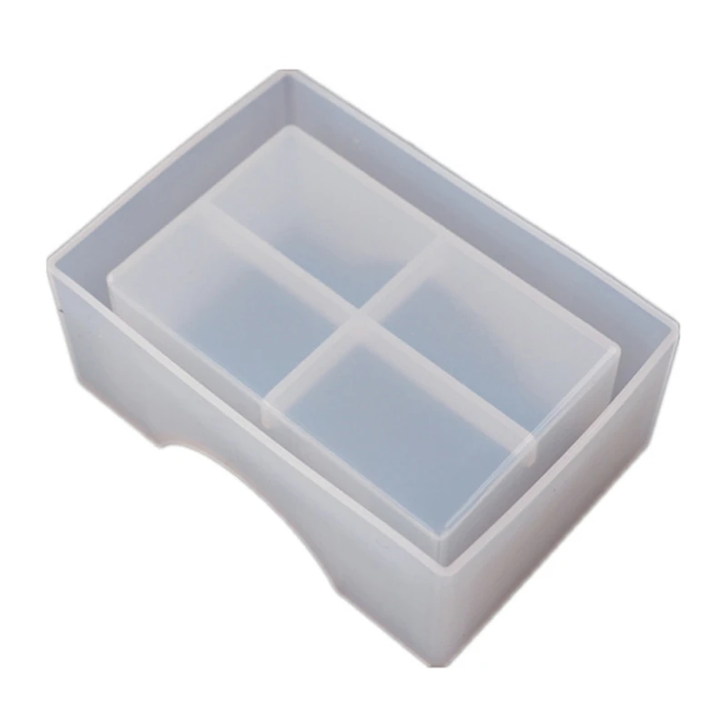 DIY Sqaure Coaster Box Molds Hold Up to 4 Coaster with Holder Epoxy Resin Moulds 77HE