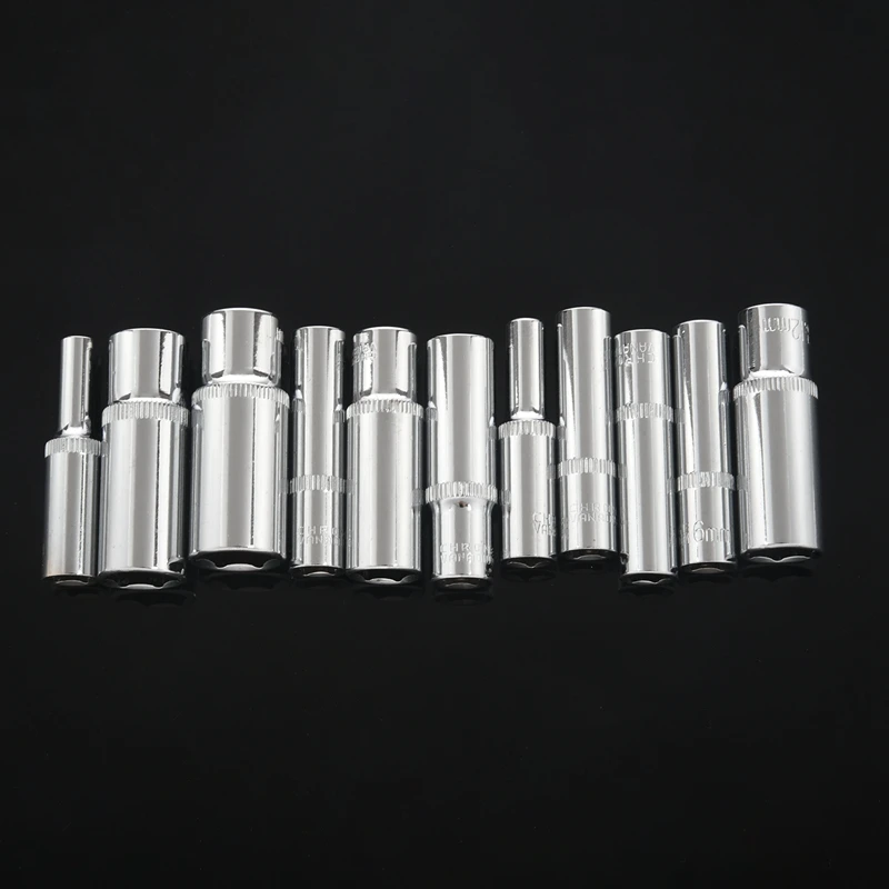 11 pcs 1/4 inch Drive Deep Socket Set CRV Hand Tools 6 Point Long Socket Hex Repair Tool
11 pcs 1/4 inch Drive Deep Socket Set CRV Hand Tools 6 Point Long Socket Hex Repair Tool