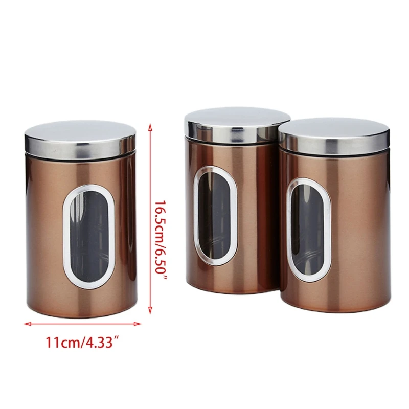 3 Pack Kitchen Canister Set Stainless Steel Food Storage Containers With Lid
3 Pack Kitchen Canister Set Stainless Steel Food Storage Containers With Lid