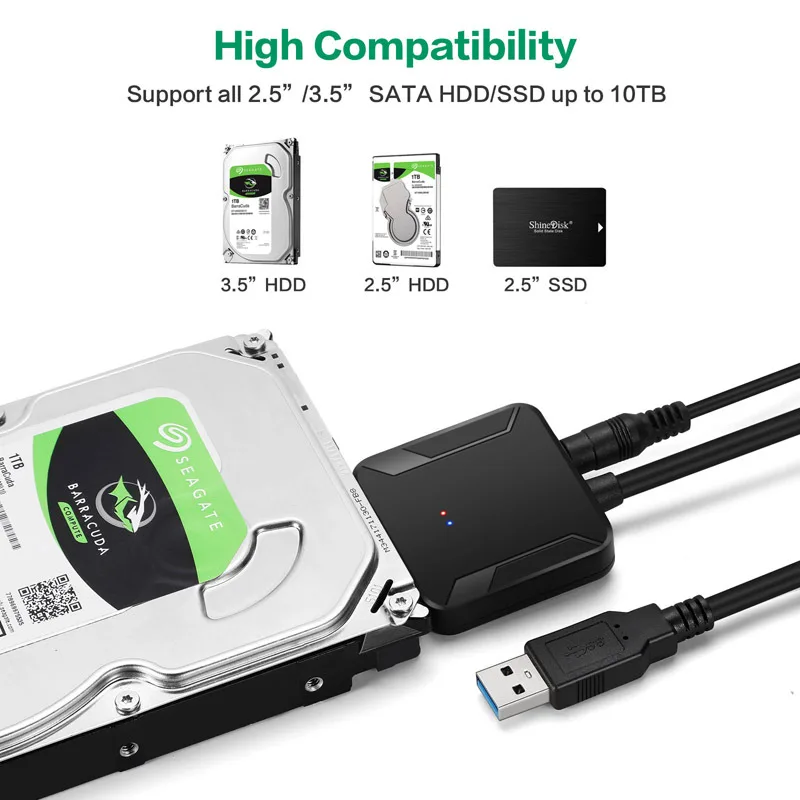 Адаптер питания 12 В 2 А переменный/постоянный ток Usb 3 0 к Sata кабель-преобразователь