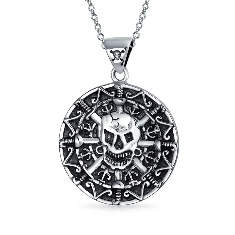 Popular trendy retro style geometric round skull pirate necklace gothic trendy male hip hop accessories gift wholesale 
Popular trendy retro style geometric round skull pirate necklace gothic trendy male hip hop accessories gift wholesale