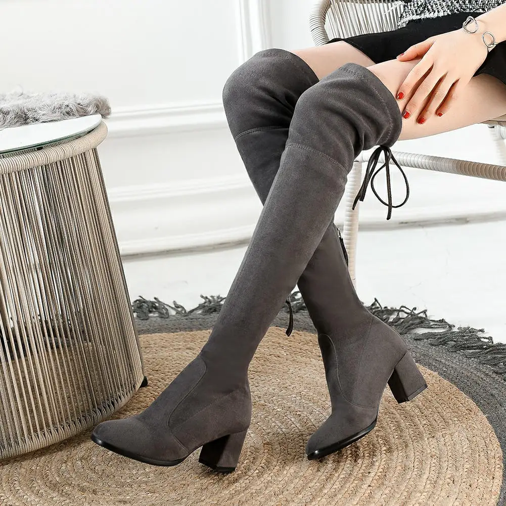 BONJOMARISA Female Solid shoes lace High Heels Knee High Boots High Heels Designer Fashion Boots Women Round Toe Shoes Woman
BONJOMARISA Female Solid shoes lace High Heels Knee High Boots High Heels Designer Fashion Boots Women Round Toe Shoes Woman