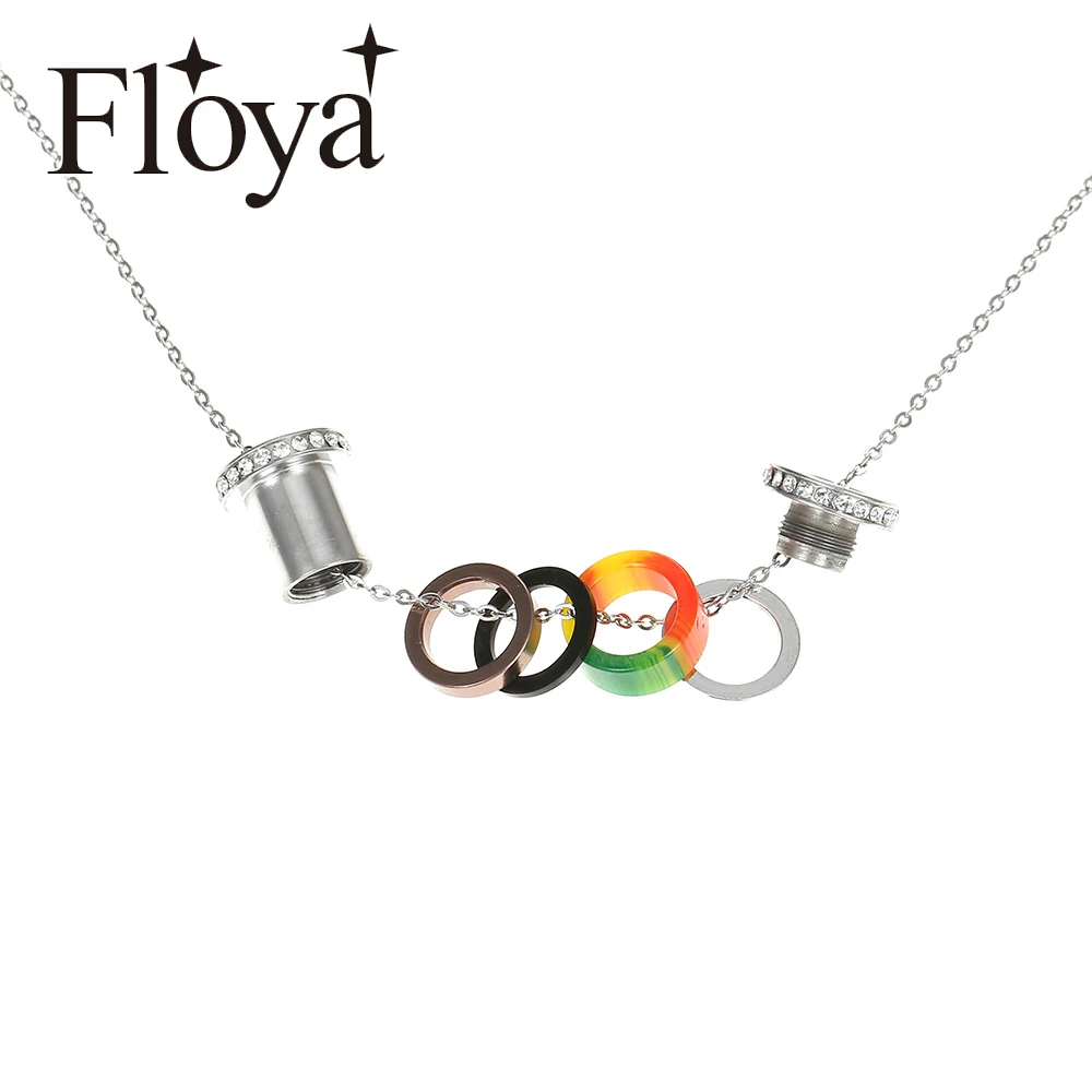 Ожерелье Floya со стразами для влюбленных регулируемое стальное ожерелье женское