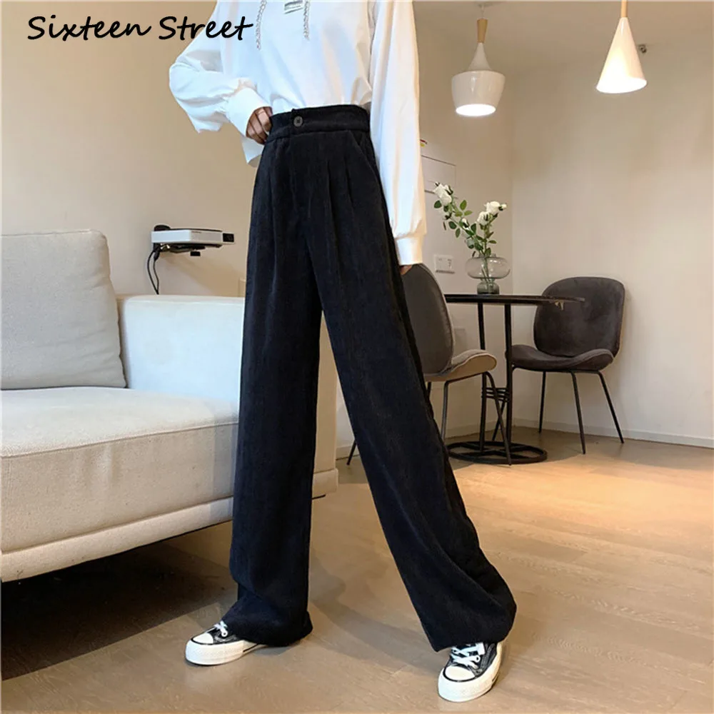 Corduroy Pants Autumn Winter Women Trousers Straight Drawstring Korean Elegant Fashion High Waist Solid Casual Y2k New 2020 Pink
Corduroy Pants Autumn Winter Women Trousers Straight Drawstring Korean Elegant Fashion High Waist Solid Casual Y2k New 2020 Pink