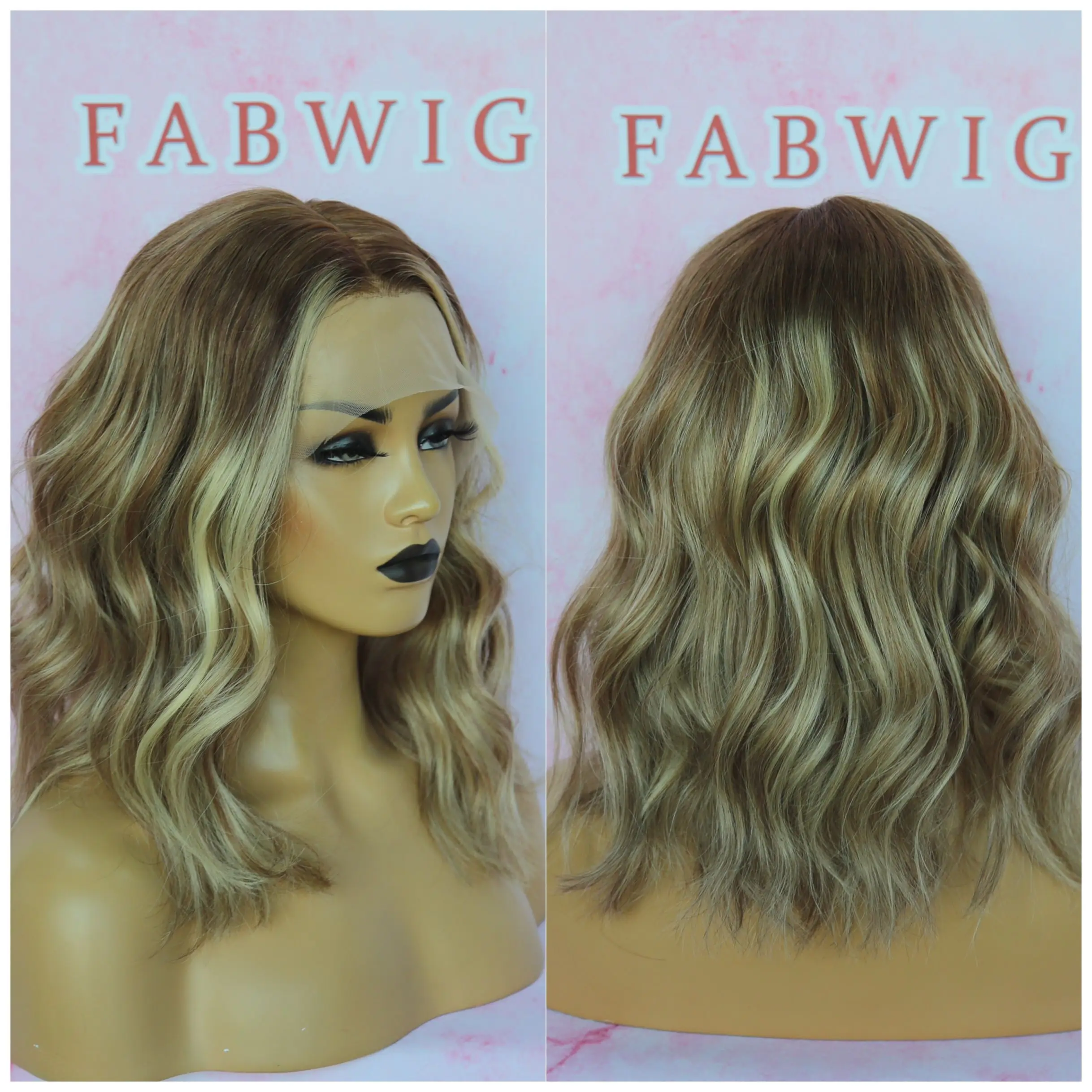 Парики из натуральных волос Fabwigs 180% плотность хайлайтер Cami Color T7/7/24 кружевные