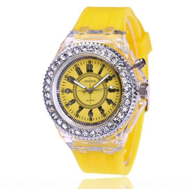 Лидер продаж модные женские кварцевые часы со светодиодной подсветкой | Наручные
