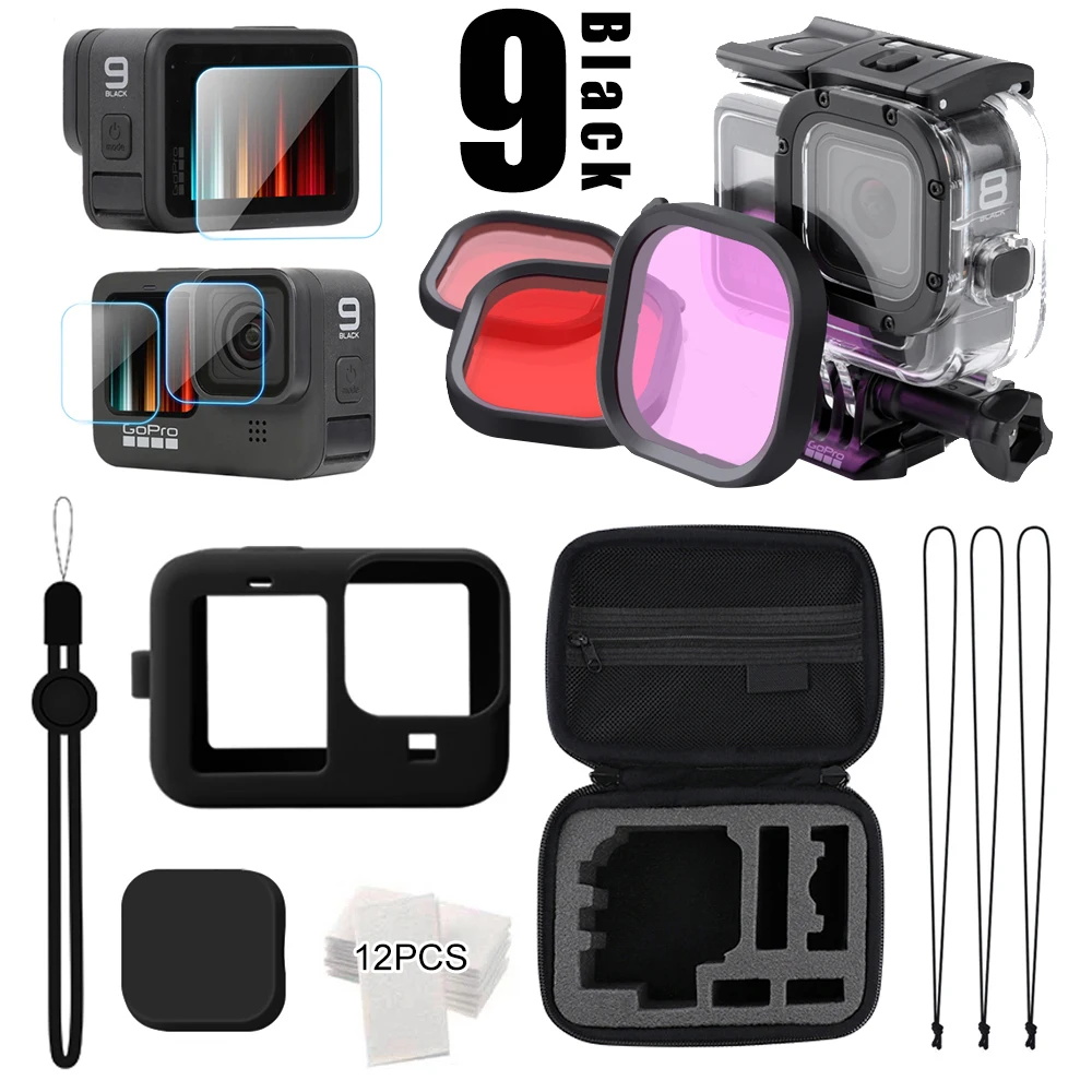 Водонепроницаемый силиконовый чехол для GoPro Hero 10 9, черный защитный чехол для подводного погружения для Go Pro 9, аксессуары
Водонепроницаемый силиконовый чехол для GoPro Hero 10 9, черный защитный чехол для подводного погружения для Go Pro 9, аксессуары