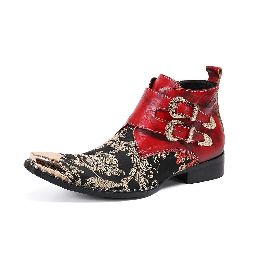 Mens Real Leather Ankle Cowboy Boots Shoes Chunky Heel Pointy Metal Toe Embroidery Floral Zip Party Cowboy Plus Size 38-46
Mens Real Leather Ankle Cowboy Boots Shoes Chunky Heel Pointy Metal Toe Embroidery Floral Zip Party Cowboy Plus Size 38-46