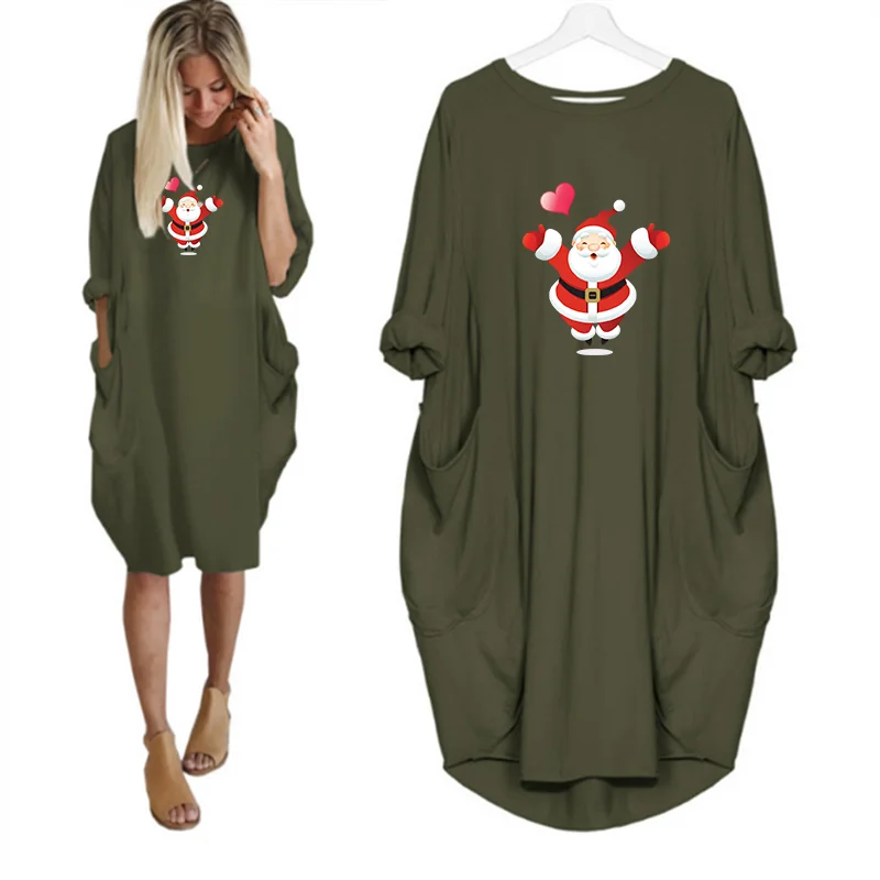 Christmas Pocket Dress Santa Claus Kawaii Women Plus Size Kerst Dresses Casual Vintage Party Fall Clothes Ropa Mujer
Christmas Pocket Dress Santa Claus Kawaii Women Plus Size Kerst Dresses Casual Vintage Party Fall Clothes Ropa Mujer