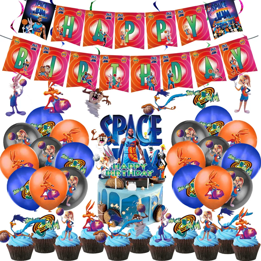 Space Jam Theme Party Decorations Kid's Favor Basketball Baby Shower Disposable Tableware Cake Topper Balloons Banners Supplies
Space Jam Theme Party Decorations Kid's Favor Basketball Baby Shower Disposable Tableware Cake Topper Balloons Banners Supplies