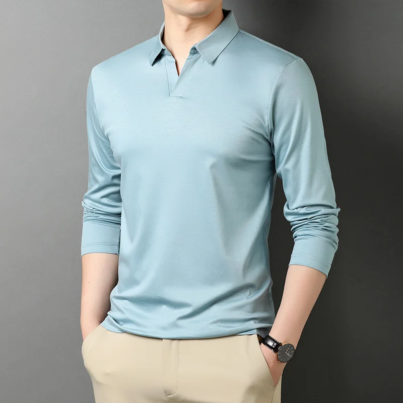 High quality 2021 new spring and autumn tops tees Fashion men lapel business long-sleeved t shirt jke582
High quality 2021 new spring and autumn tops tees Fashion men lapel business long-sleeved t shirt jke582