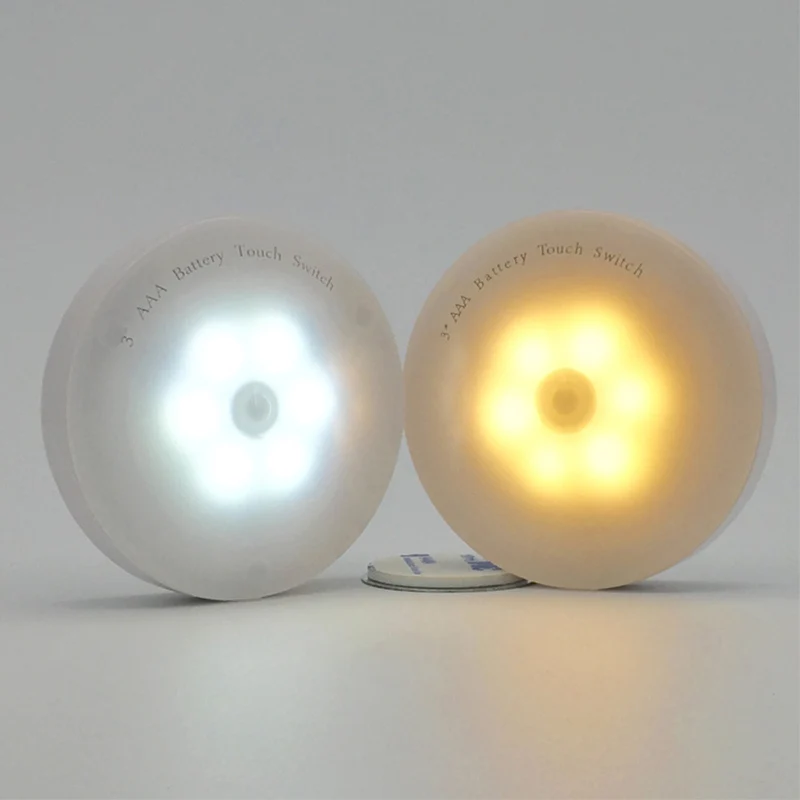 6 LEDs Touch Sensor Night Light Flashlight Base With Sticker Wall Lamp USB Charged Circle Dimming Night Lamp Warm/White 
6 LEDs Touch Sensor Night Light Flashlight Base With Sticker Wall Lamp USB Charged Circle Dimming Night Lamp Warm/White