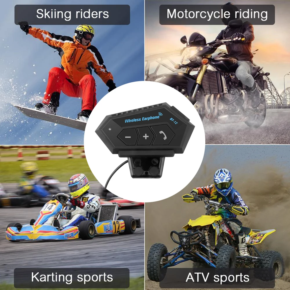 

kebidumei Moto bluetooth Wireless Noise cancel Helmet Headset Hands Free BT V4.2 Intercom Handsfree With Microphonefor Motorcycl