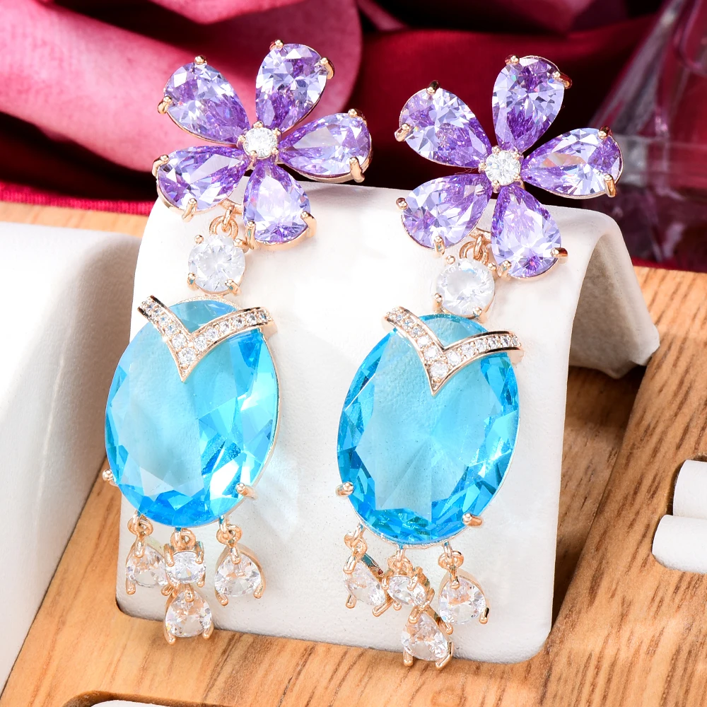 Missvikki New Summer Dangle Earrings Beach Shimmering Full Mirco Paved Cubic Zircon for Women Bridal Wedding Earring Jewelry
Missvikki New Summer Dangle Earrings Beach Shimmering Full Mirco Paved Cubic Zircon for Women Bridal Wedding Earring Jewelry