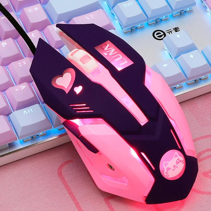 Pink Gaming Mouse Cute Creative Optical Mouse For Gaming Games LOL Pubg Mechanical Mouse Computer Laptop Office/Gaming Mouse
Pink Gaming Mouse Cute Creative Optical Mouse For Gaming Games LOL Pubg Mechanical Mouse Computer Laptop Office/Gaming Mouse