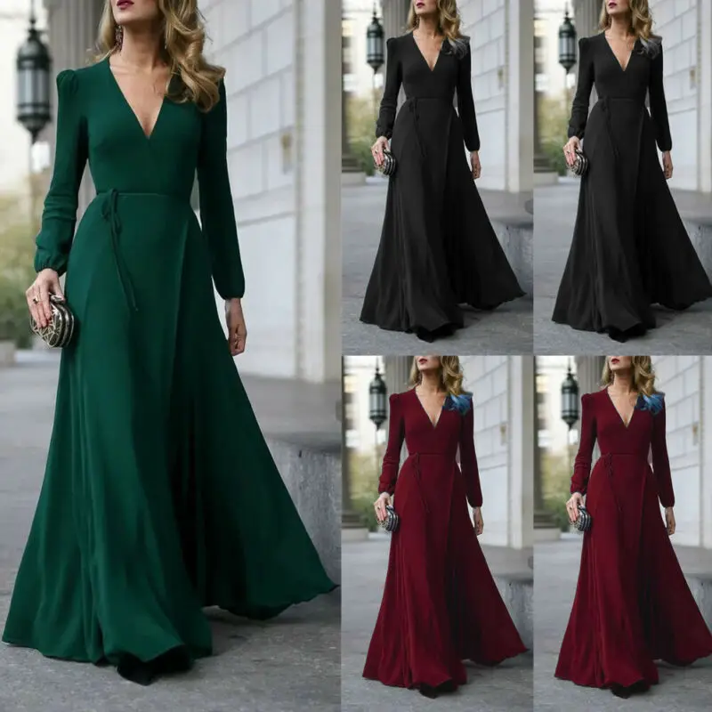 Модное женское длинное платье макси с глубоким V-образным вырезом и высоким разрезом, платье для выпускного вечера с длинным рукавом, вечерн...
Модное женское длинное платье макси с глубоким V-образным вырезом и высоким разрезом, платье для выпускного вечера с длинным рукавом, вечерн...