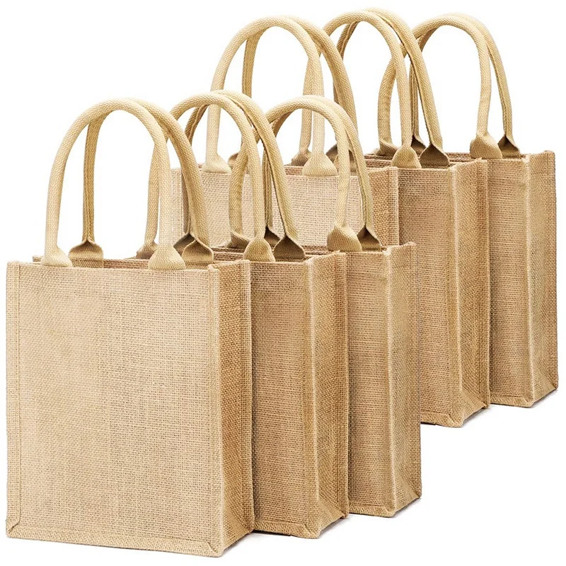 Jute Tote Bag Pack Of 6, Lined Burlap Tote Bags With Handles For Bridesmaid Wedding Gift Bag, Reusable And Heavy Duty
Jute Tote Bag Pack Of 6, Lined Burlap Tote Bags With Handles For Bridesmaid Wedding Gift Bag, Reusable And Heavy Duty