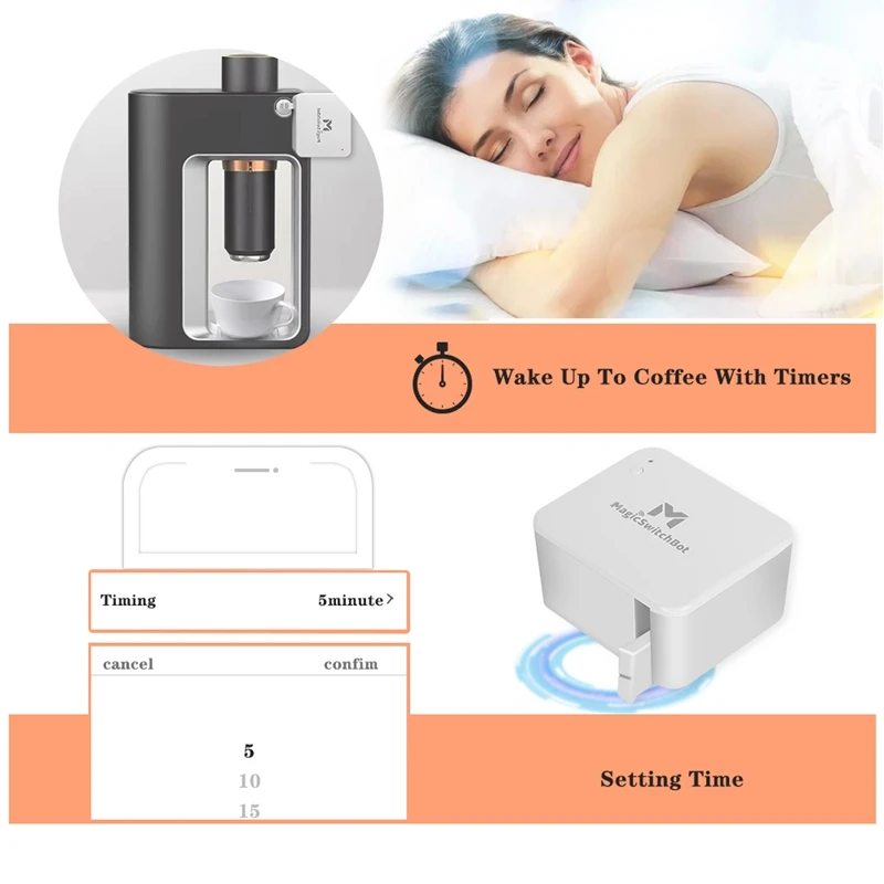 Wifi Switch Button,Bluetooth Led Light Wifi Switch Pusher Control Center for Light Switch, TV App Timer Control Home