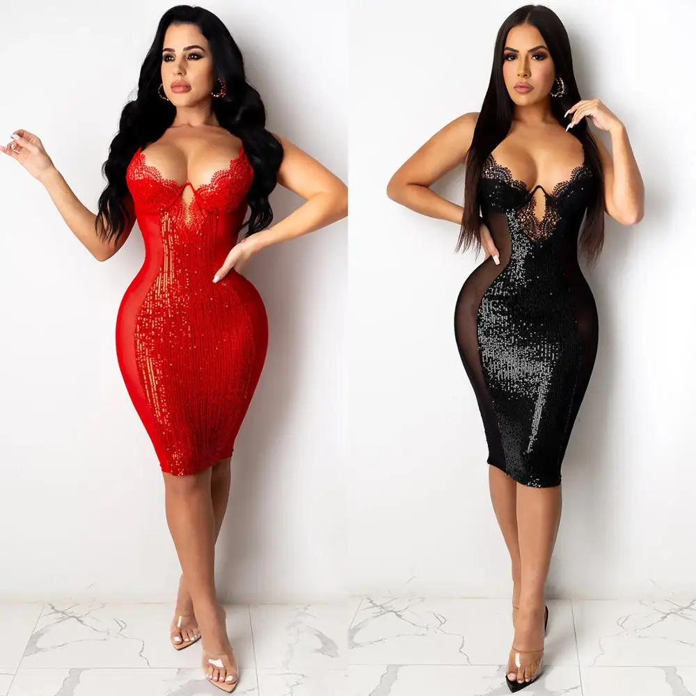Sexy Sheer Mesh Patchwork Lace Dress Women 2021 Elegant Backless Spaghetti Strap Sequin Bodycon Mini Club Party Dress Robe Femme
Sexy Sheer Mesh Patchwork Lace Dress Women 2021 Elegant Backless Spaghetti Strap Sequin Bodycon Mini Club Party Dress Robe Femme