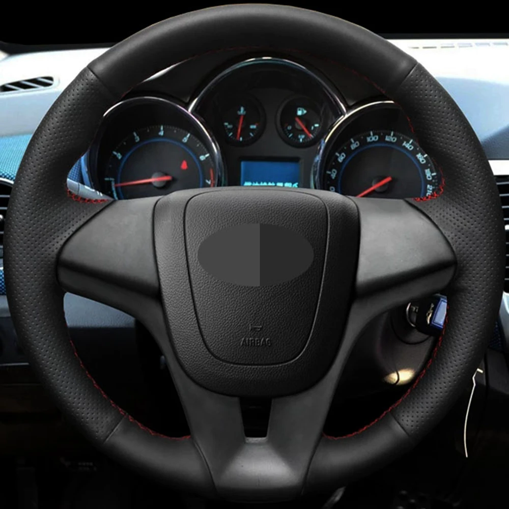 DIY Black Faux Leather Car Accessories Steering Wheel Cover For Chevrolet Cruze Aveo Orlando Holden Cruze Ravon R4 2009-2018
DIY Black Faux Leather Car Accessories Steering Wheel Cover For Chevrolet Cruze Aveo Orlando Holden Cruze Ravon R4 2009-2018