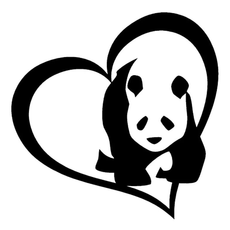 

15 см * 15 см, креативная Милая панда, медведь, сердце, модная женская декоративная наклейка для мотоцикла, подходит для всех видов автомобилей