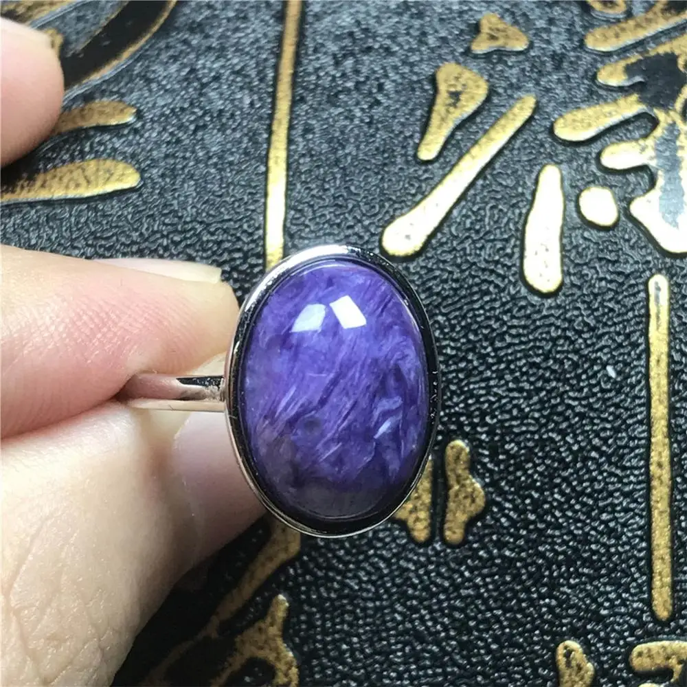16x13mm Natural Purple Charoite Ring Jewelry Woman Man Crystal Oval Beads Anniversary Love Silver Stone Adjustable Ring AAAAA 
16x13mm Natural Purple Charoite Ring Jewelry Woman Man Crystal Oval Beads Anniversary Love Silver Stone Adjustable Ring AAAAA