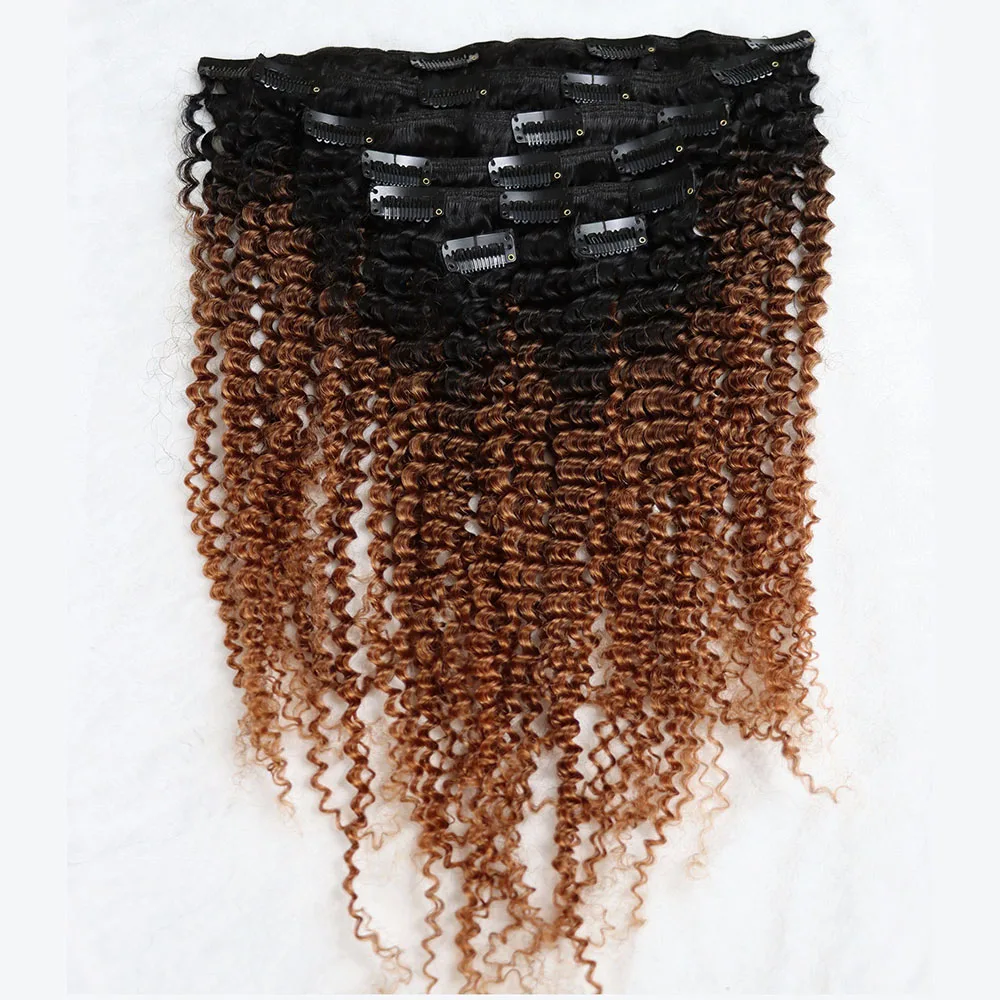 Clip In Hair Extensions for Black Women Kinky Curly Two Tone Ombre Color 1B/30 Virgin Hair Clips In Human Hair 120 Gram 7 Pieces
Clip In Hair Extensions for Black Women Kinky Curly Two Tone Ombre Color 1B/30 Virgin Hair Clips In Human Hair 120 Gram 7 Pieces