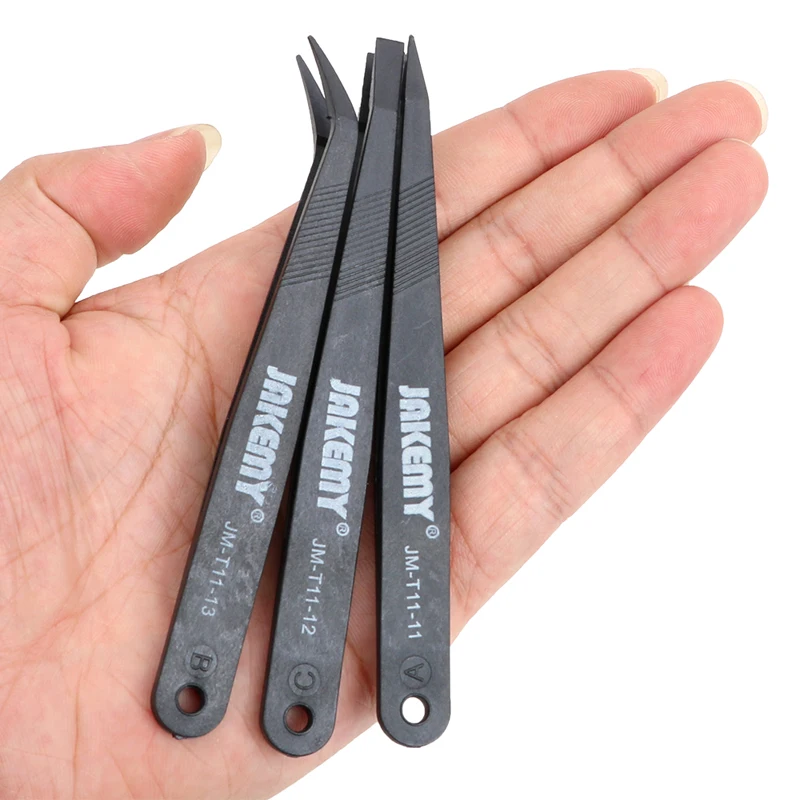 3Pc Anti-static Tweezers Set Triad Fix Repair Tool Kit for Smartphone Tablets Electronic Components Flat/Pointed/Curved Forceps
3Pc Anti-static Tweezers Set Triad Fix Repair Tool Kit for Smartphone Tablets Electronic Components Flat/Pointed/Curved Forceps