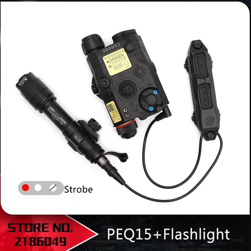 Набор для страйкбольного тактического освещения PEQ 15 Strobe M600 M300, двойной переключатель света управления для 20 мм RIS Rail EX624
Набор для страйкбольного тактического освещения PEQ 15 Strobe M600 M300, двойной переключатель света управления для 20 мм RIS Rail EX624