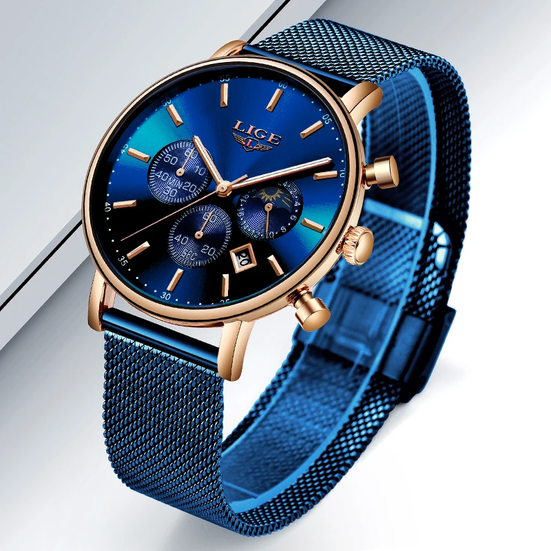 LIGE Mens Watches Top Brand Luxury Sport Watch Ultrathin Mesh Casual Waterproof Quartz Watch Men Blue Clock Relogio Masculino
LIGE Mens Watches Top Brand Luxury Sport Watch Ultrathin Mesh Casual Waterproof Quartz Watch Men Blue Clock Relogio Masculino