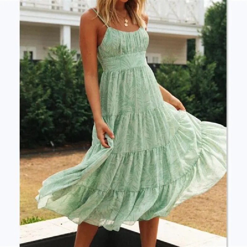 Fashion Bohemian Casual Women Print Dress 2020 Summer Elegant Spaghetti Straps Loose Dress
Fashion Bohemian Casual Women Print Dress 2020 Summer Elegant Spaghetti Straps Loose Dress