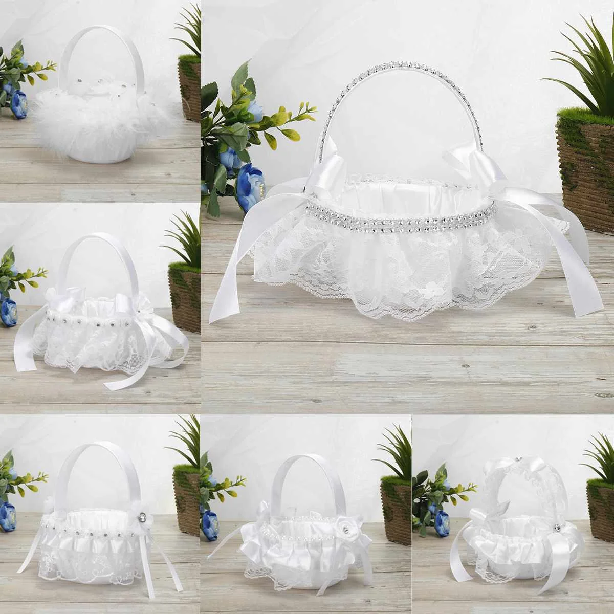 6 Type Wedding Lace Baske Placing Flower Petals Candy Wedding Flower Basket Celebration Party Decoration Gift Wedding Supplies
6 Type Wedding Lace Baske Placing Flower Petals Candy Wedding Flower Basket Celebration Party Decoration Gift Wedding Supplies