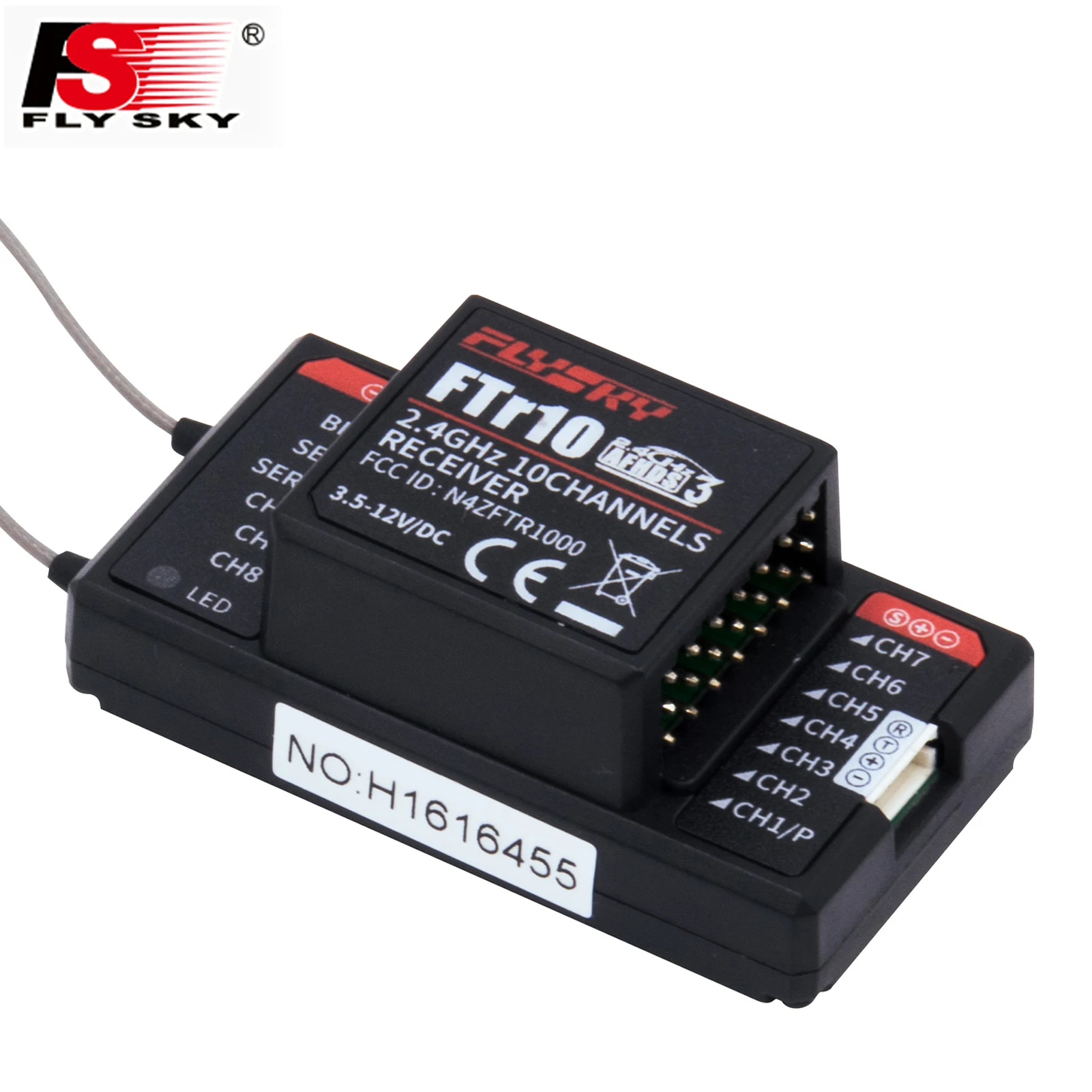 Оригинальный FlySky FTR10 2 4G 10CH AFHDS 3 RC приемник двойная антенна Поддержка i-BUS с помощью
