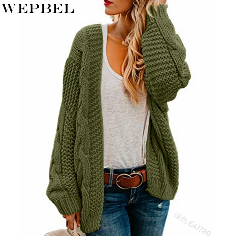 WEPBEL Cardigan Sweater Spring Autumn Fashion Solid Color Long Sleeve Loose Sweater Women's Casual Knitted Long Coat Sweater
WEPBEL Cardigan Sweater Spring Autumn Fashion Solid Color Long Sleeve Loose Sweater Women's Casual Knitted Long Coat Sweater