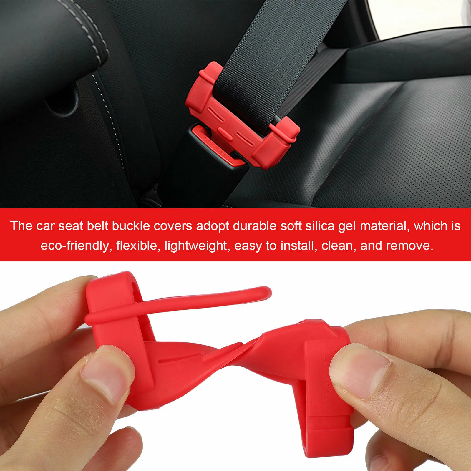 4Pcs Buckle Cover Safety Belt Anti-Scratch Clip Cover Red SUV Seat Belt Silicone
4Pcs Buckle Cover Safety Belt Anti-Scratch Clip Cover Red SUV Seat Belt Silicone