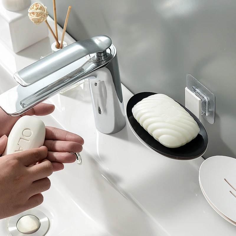 New Household Suction Cup Wall-Mounted Soap Dishes Bathroom Simple ABS Oval Soap Box Toilet Punch-Free Black And White Rack
New Household Suction Cup Wall-Mounted Soap Dishes Bathroom Simple ABS Oval Soap Box Toilet Punch-Free Black And White Rack
