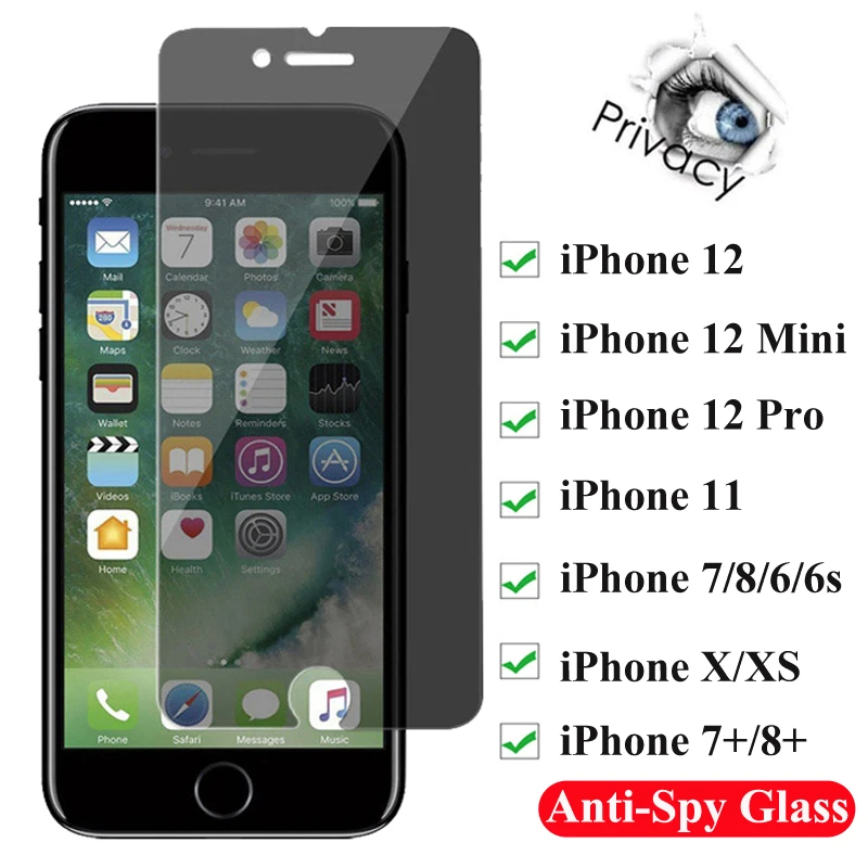Screen Privacy Glass For iPhone 12 Pro MAX 11 Anti Glare Tempered Glass For iPhone X XS MAX 7+ 7 6 6s 8 Plus 5 Anti Spy Glass
Screen Privacy Glass For iPhone 12 Pro MAX 11 Anti Glare Tempered Glass For iPhone X XS MAX 7+ 7 6 6s 8 Plus 5 Anti Spy Glass