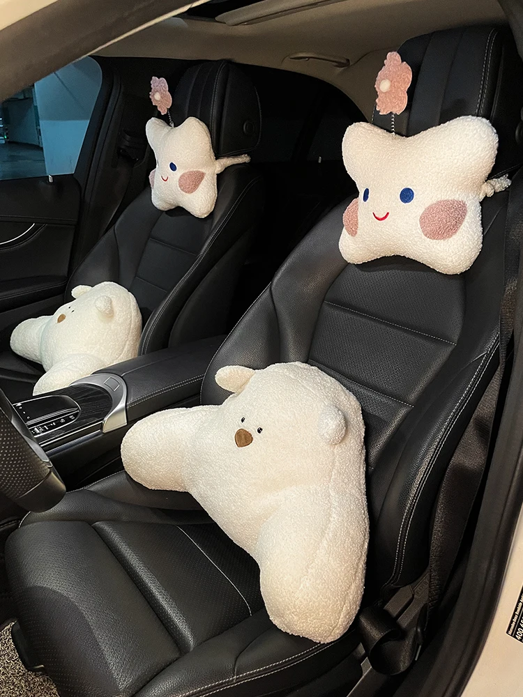 New Plush High Quality Cartoon Cute Strawberry Bear Car Lumbar Support Headrest Neckpillow Cushion Car Interior Accessories 
New Plush High Quality Cartoon Cute Strawberry Bear Car Lumbar Support Headrest Neckpillow Cushion Car Interior Accessories