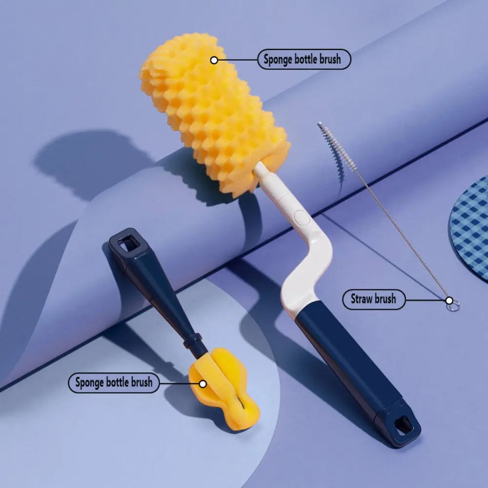 360 Degree Rotation Baby Sponge Bottle Brush PP Pacifier Brush Long Straw Brush Soft Nipple Cleaning Brushes Set
360 Degree Rotation Baby Sponge Bottle Brush PP Pacifier Brush Long Straw Brush Soft Nipple Cleaning Brushes Set