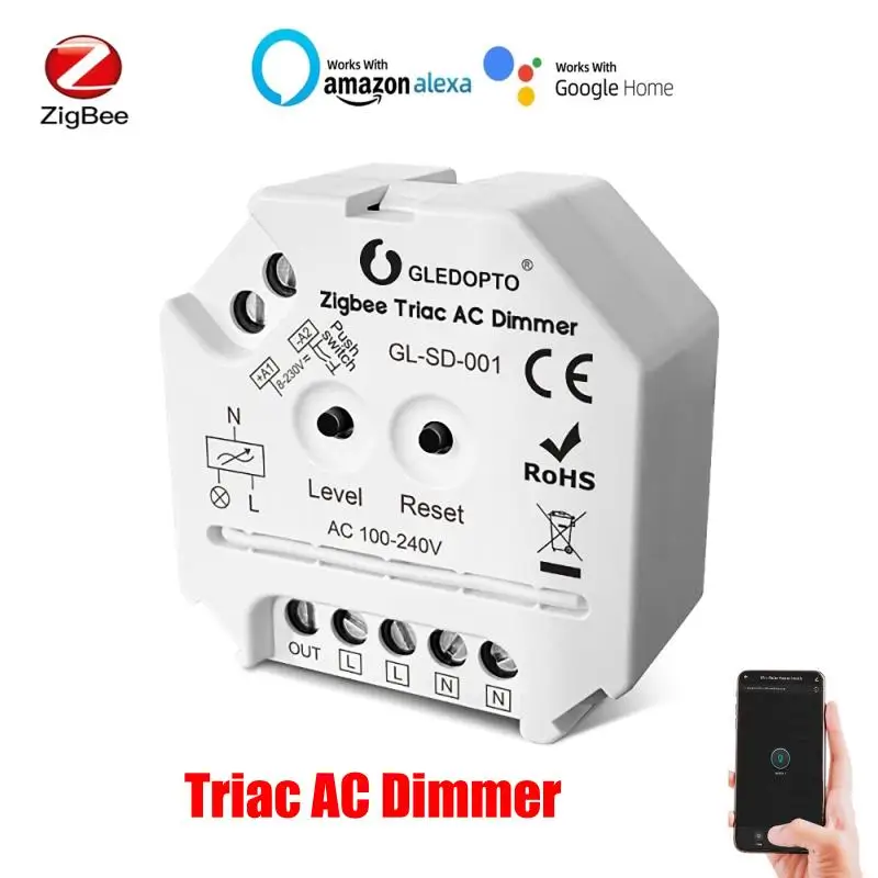 Mini Zigbee Smart Triac AC Dimmer Module / Switch Module Smart Life 2.4G Remote Control Work With Alexa Google Home
Mini Zigbee Smart Triac AC Dimmer Module / Switch Module Smart Life 2.4G Remote Control Work With Alexa Google Home