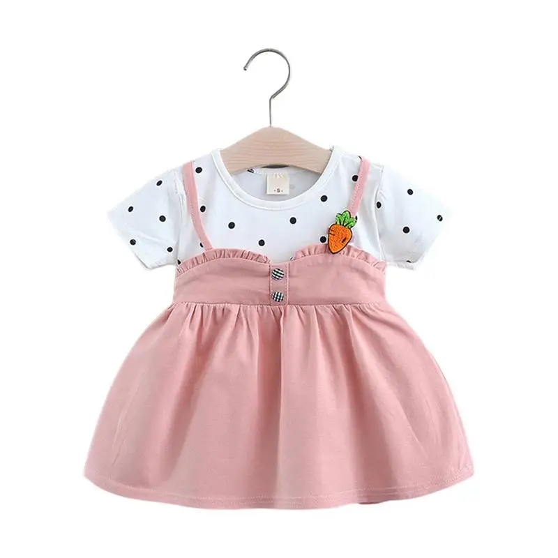 2021 Summer Girls Kids Clothes 2 in 1 Baby Girl Dress Outfits Polka Dot Short Sleeve Fake Two-piece Skirts
2021 Summer Girls Kids Clothes 2 in 1 Baby Girl Dress Outfits Polka Dot Short Sleeve Fake Two-piece Skirts
